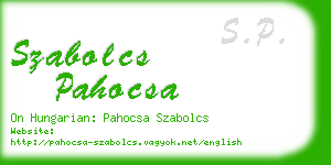 szabolcs pahocsa business card